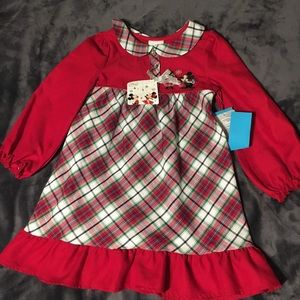 Disney Girls Christmas Plaid dress 3